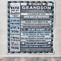 Personalized To My Grandson Blanket From Grandma Grandpa Wood I Closed My Eyes Gifts For Grandson Birthday Gifts Graduation Christmas Customized Fleece Blanket