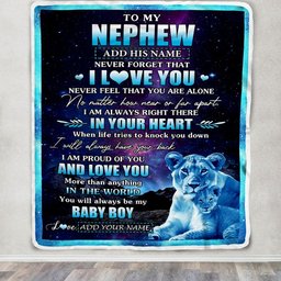 Personalized To My Nephew Gifts From Aunt Auntie Blanket I Love You Lion Birthday Gift Ideas For Nephew Graduation Christmas Customized Fleece Throw Blanket