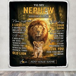 Personalized To My Nephew Lion Blanket From Uncle Never Forget That I Love You Nephew Birthday Gifts Graduation Christmas Customized Fleece Throw Blanket
