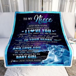 Personalized To My Niece Gifts From Aunt Auntie Blanket I Love You Lion Birthday Gift Ideas For Niece Graduation Christmas Customized Fleece Throw Blanket