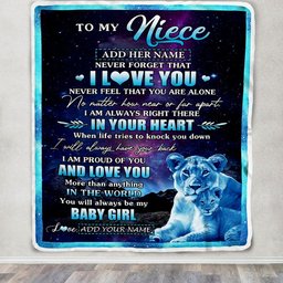 Personalized To My Niece Gifts From Aunt Auntie Blanket I Love You Lion Birthday Gift Ideas For Niece Graduation Christmas Customized Fleece Throw Blanket