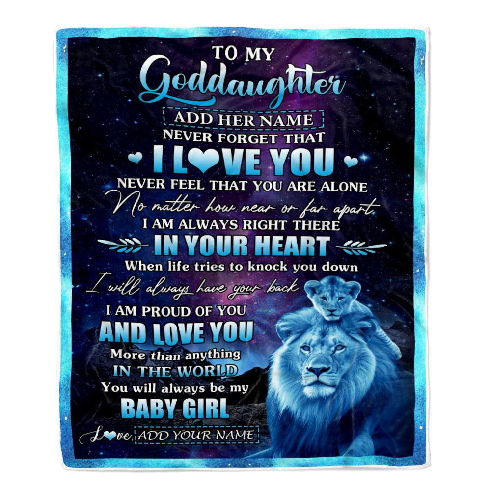 Personalized To My Goddaughter Gifts From Uncle I Love You Lion Birthday Gift Ideas For Goddaughter Graduation Christmas Customized Fleece Throw Blanket