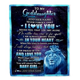 Personalized To My Goddaughter Gifts From Uncle I Love You Lion Birthday Gift Ideas For Goddaughter Graduation Christmas Customized Fleece Throw Blanket