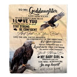 Personalized To My Goddaughter Gifts From Uncle Eagle Never Forget How Much I Love You Goddaughter Birthday Graduation Christmas Customized Fleece Blanket