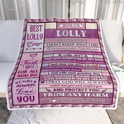 Personalized To My Lolly Gifts Blanket From Granddaughter Grandson Wood Thank You For All Gifts For Lolly Mothers Day Birthday Christmas Fleece Throw Blanket