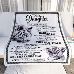 Personalized To My Daughter Gifts Blanket From Mom Dad Whenever White Tiger Unique Birthday Gifts For Daughter Graduation Christmas Custom Fleece Blanket