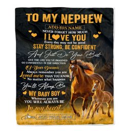 Personalized To My Nephew Gifts From Aunt Uncle Blanket Horse Never Forget How Much I Love You Nephew Birthday Graduation Christmas Fleece Throw Blanket