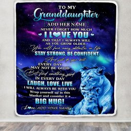 Personalized To My Granddaughter Gifts From Grandma Gigi Blanket Laught Love Live Lion Great Granddaughter Birthday Gifts Graduation Christmas Fleece Blanket