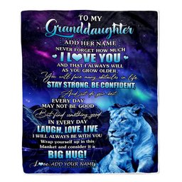 Personalized To My Granddaughter Gifts From Grandma Gigi Blanket Laught Love Live Lion Great Granddaughter Birthday Gifts Graduation Christmas Fleece Blanket