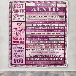 Personalized To My Auntie Gifts Blanket From Niece Nephew Wood Thank You For All Gifts For Auntie Mothers Day Birthday Christmas Customized Fleece Blanket