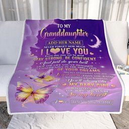 Personalized To My Granddaughter Gifts From Grandma Nana Blanket Butterfly Never Forget How Much I Love You Granddaughter Birthday Christmas Fleece Blanket