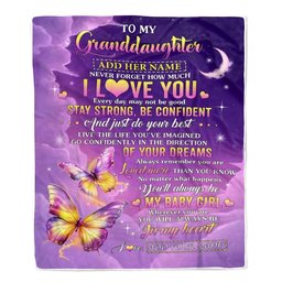 Personalized To My Granddaughter Gifts From Grandma Nana Blanket Butterfly Never Forget How Much I Love You Granddaughter Birthday Christmas Fleece Blanket
