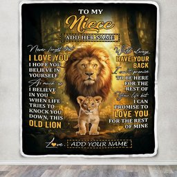 Personalized To My Niece Lion Blanket From Uncle Never Forget That I Love You Niece Birthday Gifts Graduation Christmas Customized Fleece Throw Blanket