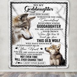 Personalized To My Goddaughter Gifts Blanket From Godmother Whenever Wolf Unique Birthday Gifts For Goddaughter Graduation Christmas Custom Fleece Blanket