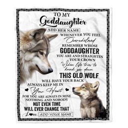 Personalized To My Goddaughter Gifts Blanket From Godmother Whenever Wolf Unique Birthday Gifts For Goddaughter Graduation Christmas Custom Fleece Blanket