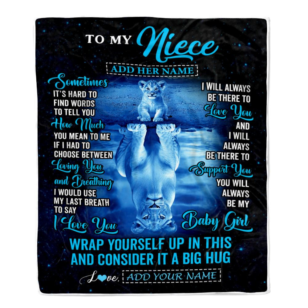Personalized To My Niece Gifts From Aunt Uncle Auntie Blanket Sometimes Lion Niece Birthday Gifts Graduation Christmas Customized Fleece Throw Blanket