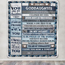 Personalized To My Goddaughter Blanket From Aunt Wood I Closed My Eyes Gifts For Goddaughter Birthday Gifts Graduation Christmas Customized Fleece Blanket