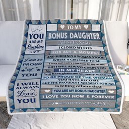 Personalized To My Bonus Daughter Blanket From Step Mom Wood I Closed My Eyes Gifts For Stepdaughter Birthday Gifts Graduation Christmas Fleece Blanket
