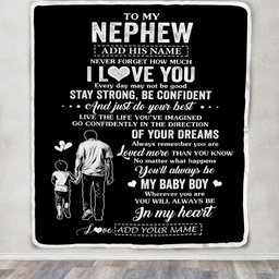 Personalized To My Nephew Gifts From Uncle Blanket Never Forget How Much I Love You Nephew Birthday Graduation Christmas Customized Fleece Throw Blanket
