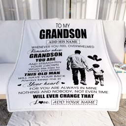Personalized To My Grandson Gifts Blanket From Grandpa Papa Whenever Man Unique Birthday Gifts For Grandson Graduation Christmas Custom Fleece Throw Blanket
