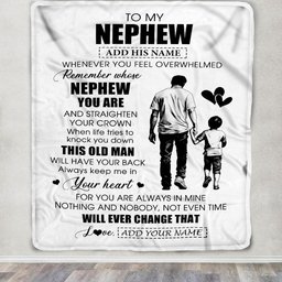 Personalized To My Nephew Gifts Blanket From Uncle Whenever Man Unique Birthday Gifts For Nephew Graduation Christmas Custom Fleece Throw Blanket