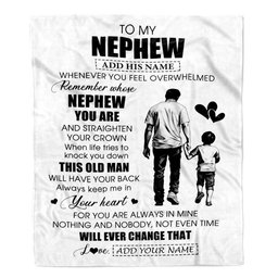 Personalized To My Nephew Gifts Blanket From Uncle Whenever Man Unique Birthday Gifts For Nephew Graduation Christmas Custom Fleece Throw Blanket