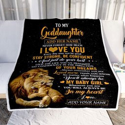 Personalized To My Goddaughter Gifts From Godfather Blanket Lion Never Forget How Much I Love You Goddaughter Birthday Graduation Christmas Fleece Blanket