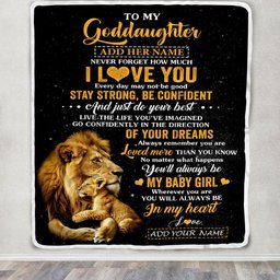 Personalized To My Goddaughter Gifts From Godfather Blanket Lion Never Forget How Much I Love You Goddaughter Birthday Graduation Christmas Fleece Blanket