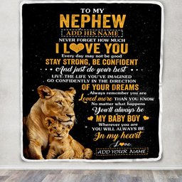 Personalized To My Nephew Gifts From Aunt Auntie Blanket Lion Never Forget How Much I Love You Nephew Birthday Gifts Graduation Christmas Fleece Throw Blanket