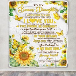 Personalized To My Bonus Daughter Gifts From Stepmother Blanket Sunflower Never Forget How Much I Love You Stepdaughter Birthday Christmas Fleece Blanket