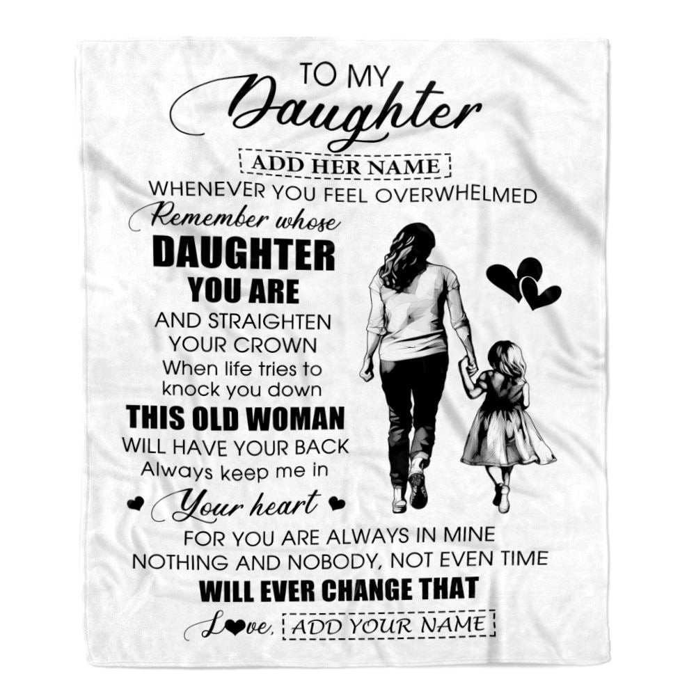Personalized To My Daughter Gifts Blanket From Mom Mother Whenever Woman Unique Birthday Gifts For Daughter Graduation Christmas Custom Fleece Throw Blanket