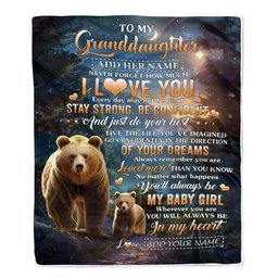 Personalized To My Granddaughter Gifts From Grandma Blanket Bear Never Forget How Much I Love You Granddaughter Birthday Graduation Christmas Fleece Blanket