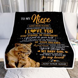 Personalized To My Niece Gifts From Aunt Auntie Blanket Lion Never Forget How Much I Love You Niece Birthday Gifts Graduation Christmas Fleece Blanket