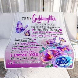 Personalized To My Goddaughter Blanket From Godmother Wherever Your Journey In Life Butterfly Goddaughter Birthday Gifts Christmas Customized Fleece Blanket