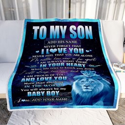 Personalized To My Son Gifts From Dad Father Blanket I Love You Lion Birthday Gift Ideas For Son Graduation Christmas Customized Fleece Throw Blanket
