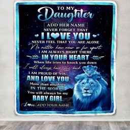 Personalized To My Daughter Gifts From Dad Father Blanket I Love You Lion Birthday Gift Ideas For Daughter Graduation Christmas Customized Fleece Blanket