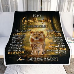 Personalized To My Granddaughter Lion Blanket From Grandma Never Forget That I Love You Granddaughter Birthday Gifts Christmas Customized Fleece Throw Blanket