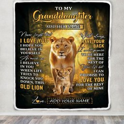 Personalized To My Granddaughter Lion Blanket From Grandma Never Forget That I Love You Granddaughter Birthday Gifts Christmas Customized Fleece Throw Blanket