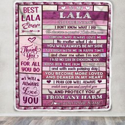 Personalized To My Lala Gifts Blanket From Granddaughter Grandson Wood Thank You For All Gifts For Lala Mothers Day Birthday Christmas Fleece Throw Blanket