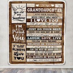 Personalized Gifts For Granddaughter From Grandma Grandpa Blanket Wood Love You Mothers Day Granddaughter Gifts Birthday Graduation Christmas Fleece Blanket