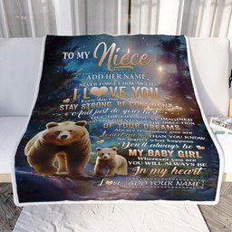 Personalized To My Niece Gifts From Aunt Uncle Blanket Bear Never Forget How Much I Love You Niece Birthday Graduation Christmas Customized Fleece Blanket