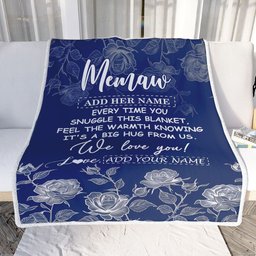 Personalized To My Memaw Gifts Blanket From Granddaughter Grandson Blue Flower Love You Birthday Gifts For Memaw Mothers Day Christmas Memaw Fleece Blanket