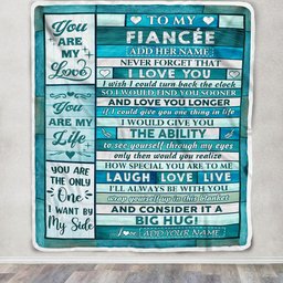 Personalized To My Fianc??e From Fianc?? Blanket Wood You Are My Love Birthday Gifts For Fiancee Anniversary Romantic Valentines Christmas Fleece Blanket