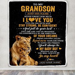 Personalized To My Grandson Gifts From Grandma Gigi Blanket Lion Never Forget How Much I Love You Grandson Birthday Gifts Graduation Christmas Fleece Blanket