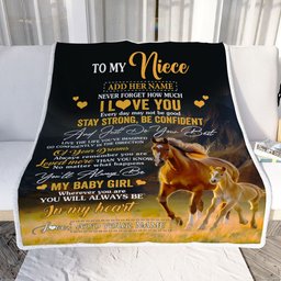 Personalized To My Niece Gifts From Aunt Uncle Blanket Horse Never Forget How Much I Love You Niece Birthday Graduation Christmas Customized Fleece Blanket