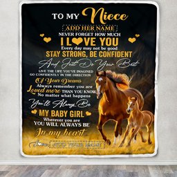 Personalized To My Niece Gifts From Aunt Uncle Blanket Horse Never Forget How Much I Love You Niece Birthday Graduation Christmas Customized Fleece Blanket
