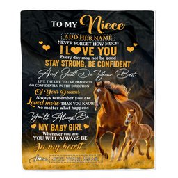 Personalized To My Niece Gifts From Aunt Uncle Blanket Horse Never Forget How Much I Love You Niece Birthday Graduation Christmas Customized Fleece Blanket