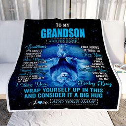 Personalized To My Grandson Gifts From Grandma Grandpa Blanket Sometimes Lion Grandson Birthday Gifts Graduation Christmas Customized Fleece Throw Blanket
