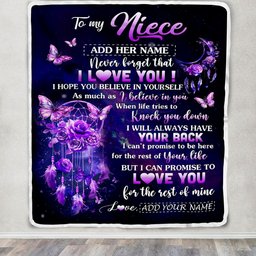 Personalized To My Niece Gifts Blanket From Aunt Uncle Floral Butterfly Love You Niece Birthday Gifts Graduation Christmas Customized Fleece Blanket