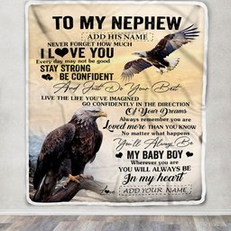 Personalized To My Nephew Gifts From Aunt Uncle Blanket Eagle Never Forget How Much I Love You Nephew Birthday Graduation Christmas Fleece Throw Blanket